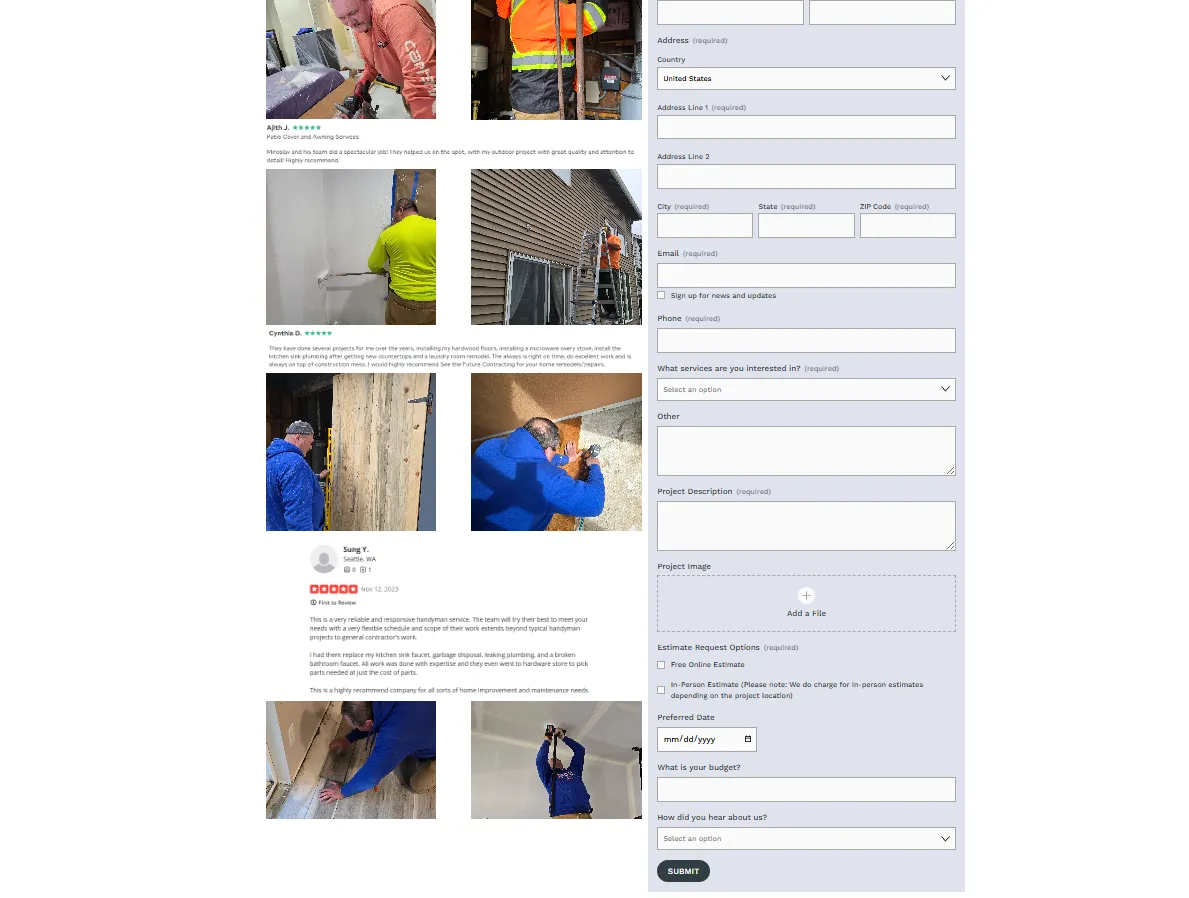See The Future - Estimate Form